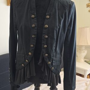 Free People Black Buttoned Women's Blazer